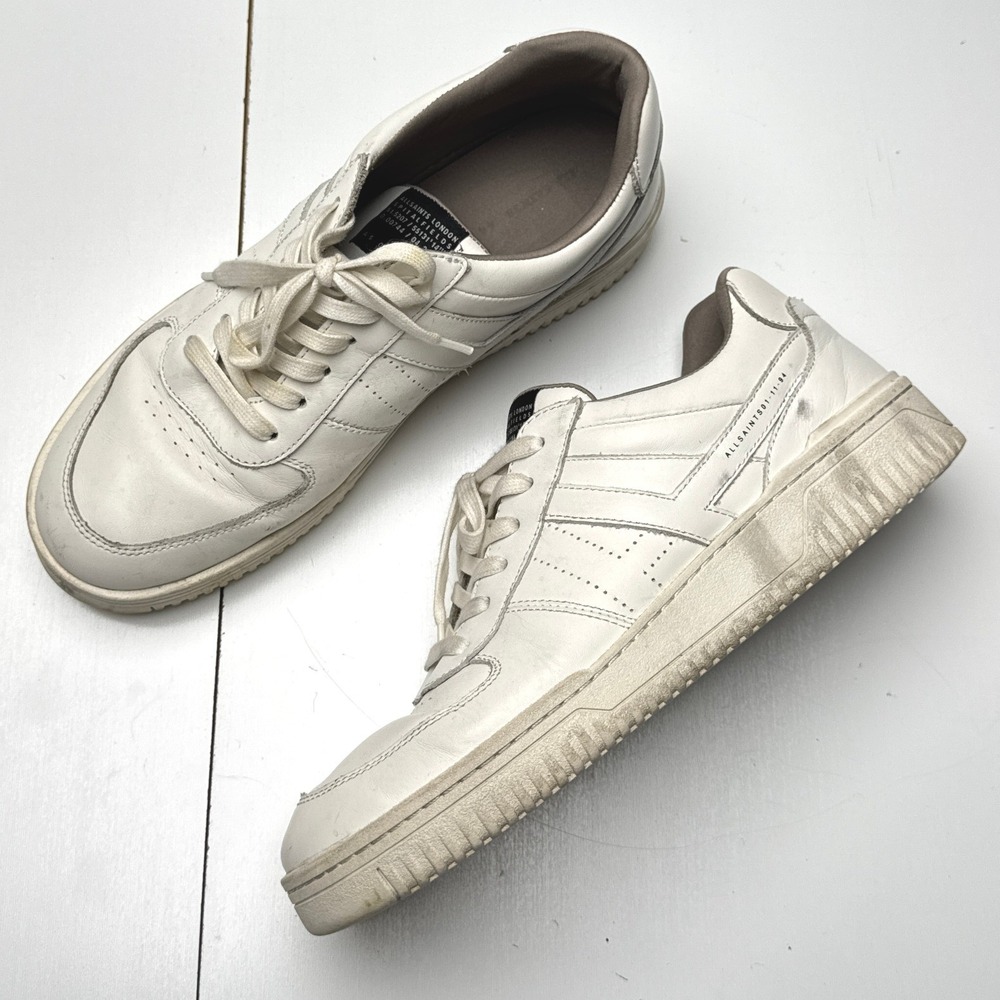 AllSaints London Spitalfields Mens White VIX Leather Shoes MZ691Y Size 11 US 44